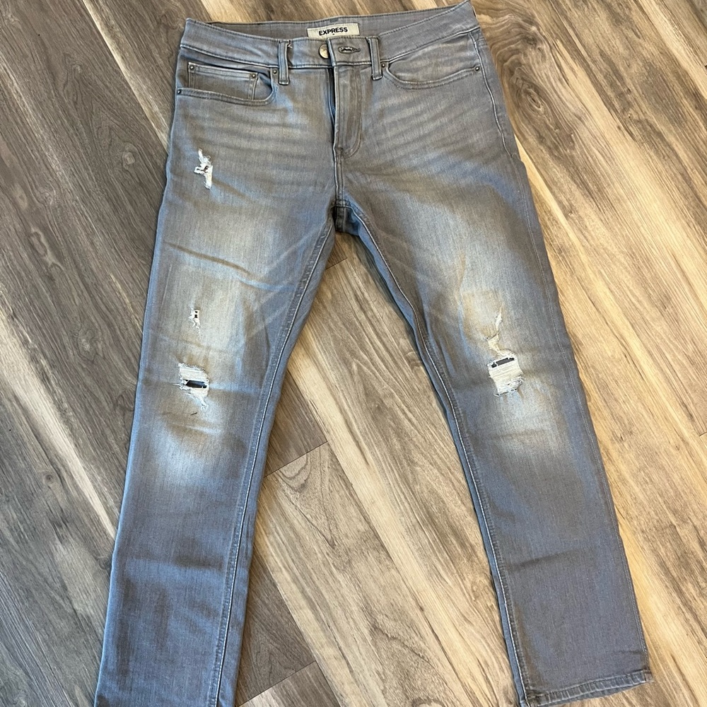 Express mens grey slim skinny jeans